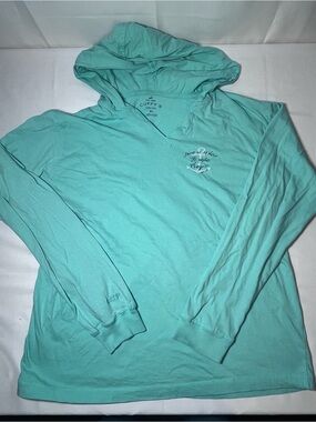 Cuffy's Women's Aqua Lightweight Hoodie Pullover